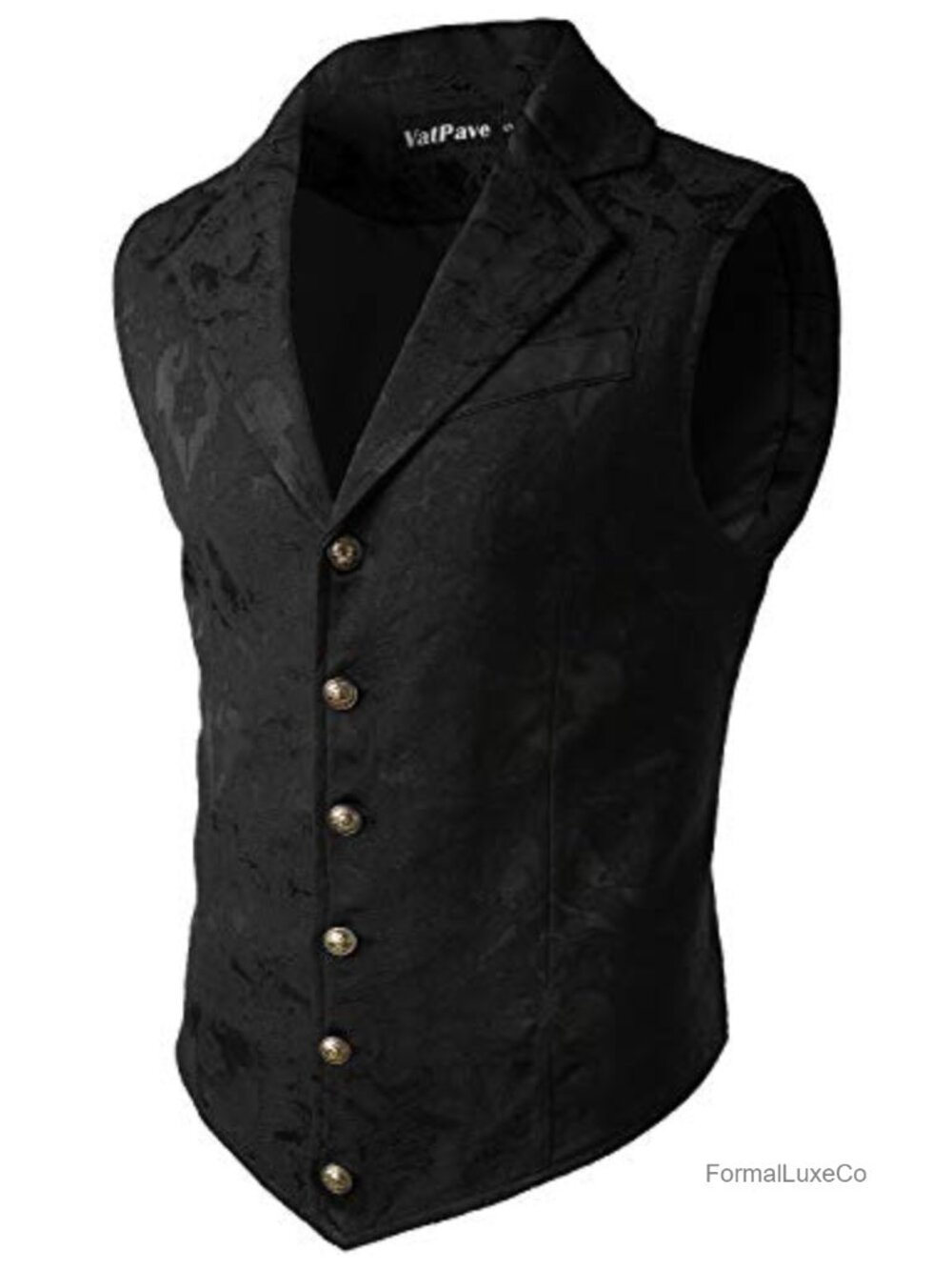 Mens Victorian Steampunk Vest Gothic Waistcoat Slim Fit V-Neck